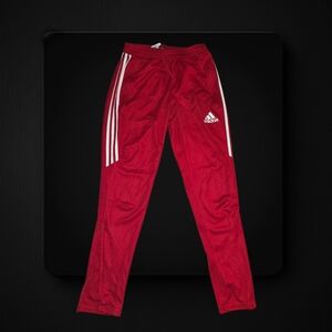 Adidas Red Sweatpants with White Stripes